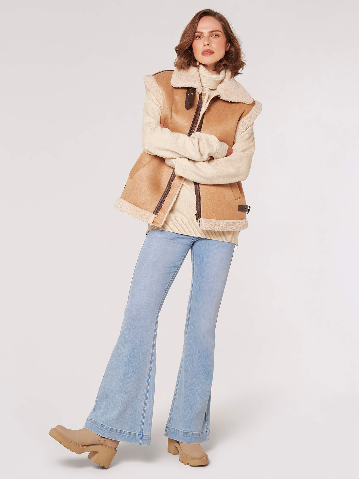 Suede borg on sale jacket womens