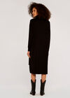 Roll Neck Jumper Dress, Black, large