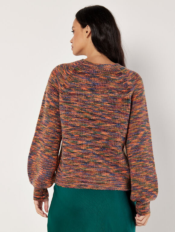 Waffle Knit Space Dye Jumper, Green, large