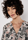 Tropical Print Linen Blend Mini Dress, Stone, large