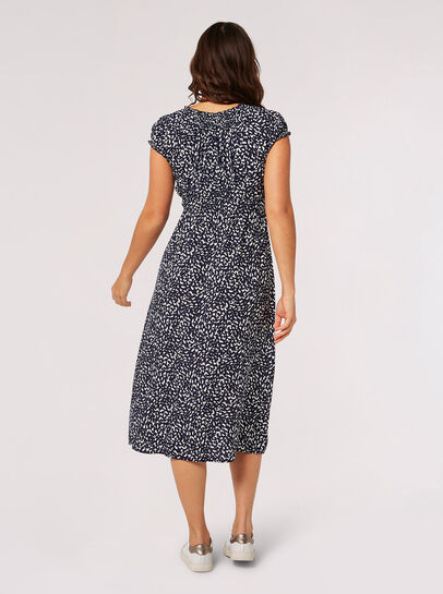 Brush Spot Milkmaid Midi Dress