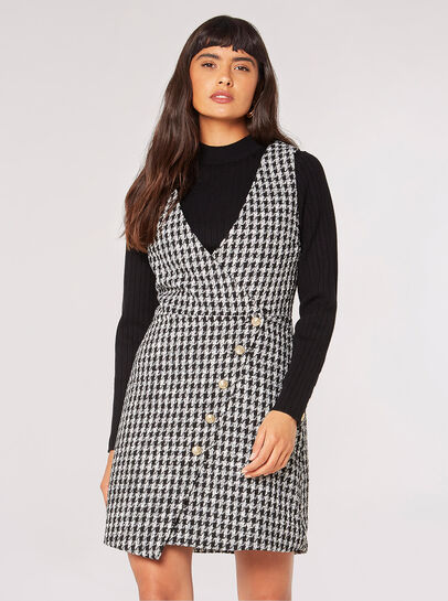 Dogtooth Pinafore Mini Dress