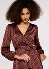 Teardrop Satin Midi Dress, Burgundy, large