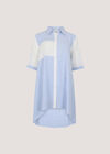 Mix Stripe Embroidered Shirt, Blue, large