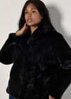 Curve Faux Fur Short Jacket, Black, large