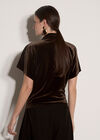 Velvet Batwing T-Shirt, Brown, large