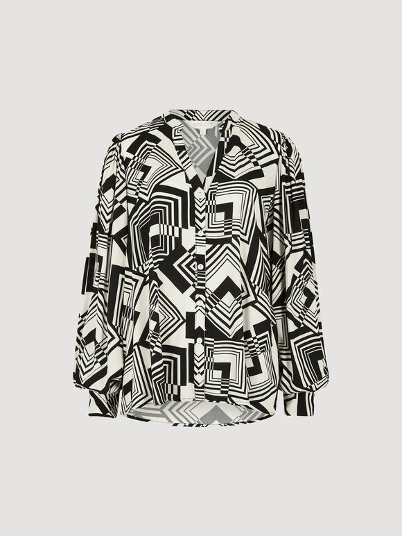 Geo Squares Shirt, Stone, large