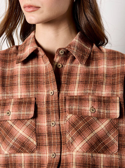 Soft Check Cropped Shirt