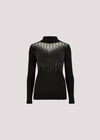 Gemstone Mesh Ribbed Jumper, Black, large
