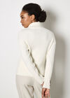 Turtle Neck Cable Front Jumper, Cream, large