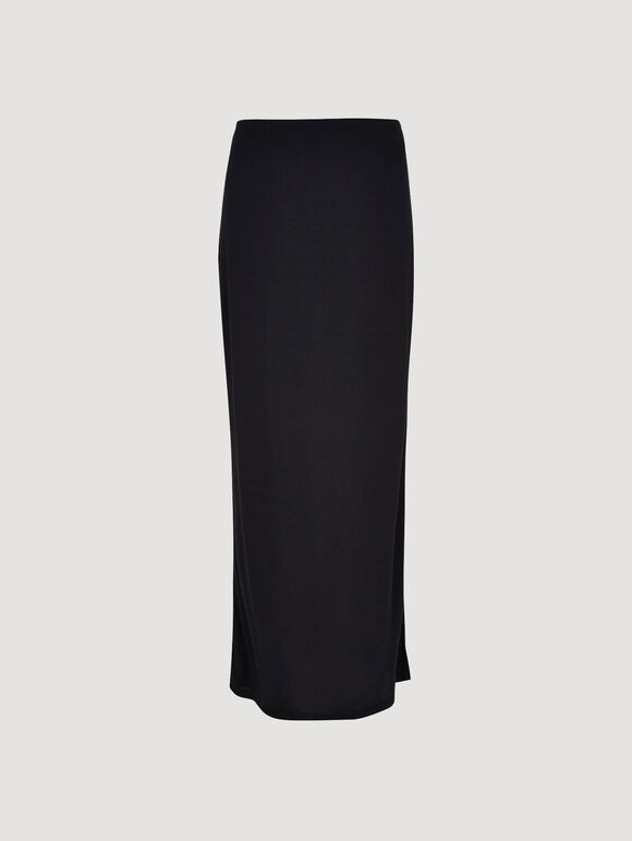 Jersey Bodycon Maxi Skirt, Black, large