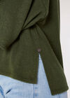 Oversized Cowl Neck Knitted Top, Green, large