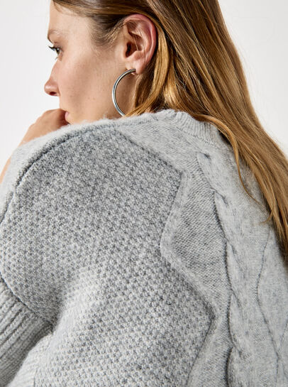 Cable Waffle Knit Oversized Jumper