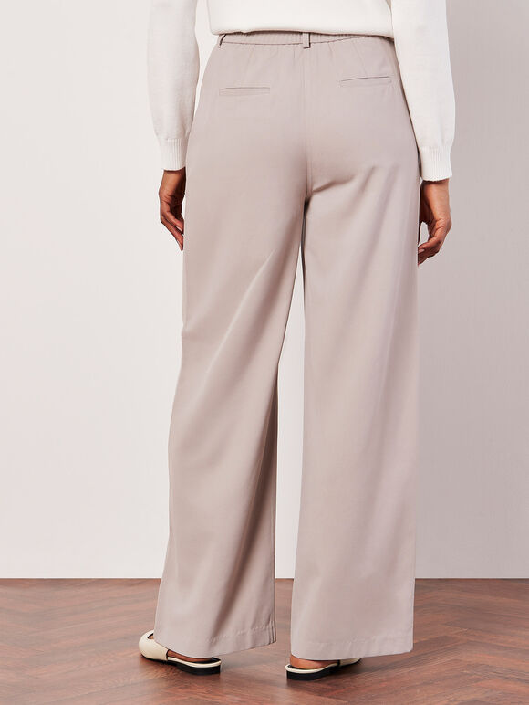 Tailored Straight-Leg Trousers, Stone, large