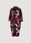 Paint Splash Cocoon Midi Dress, Red, large