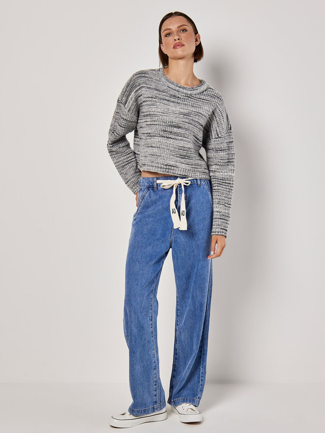 Image of Space Dye Boxy Cropped Jumper