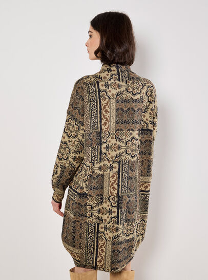Ikat Patchwork Oversized Jumper Mini Dress