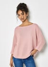 Stretch Knit Batwing Top, Pink, large