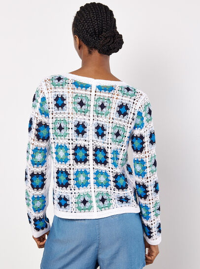 Multi Crochet Squares Cardigan