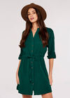 Tetra Tie Mini Shirt Dress, Green, large