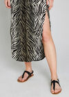 Zebra Print Skirt, Khaki, large