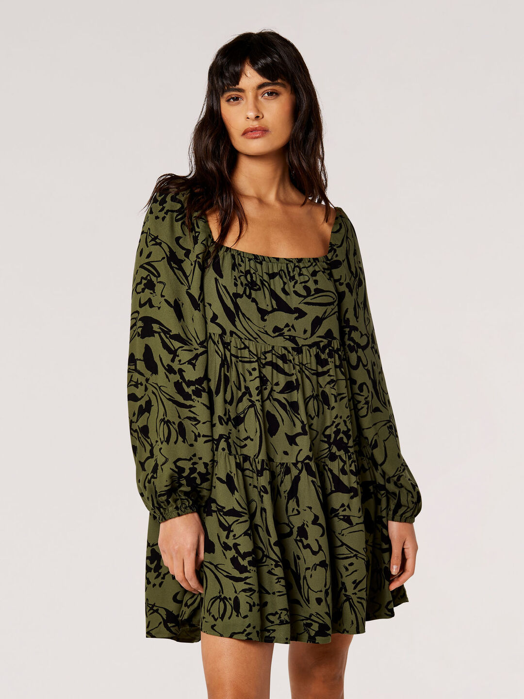 Image of Brushstroke Smock Mini Dress