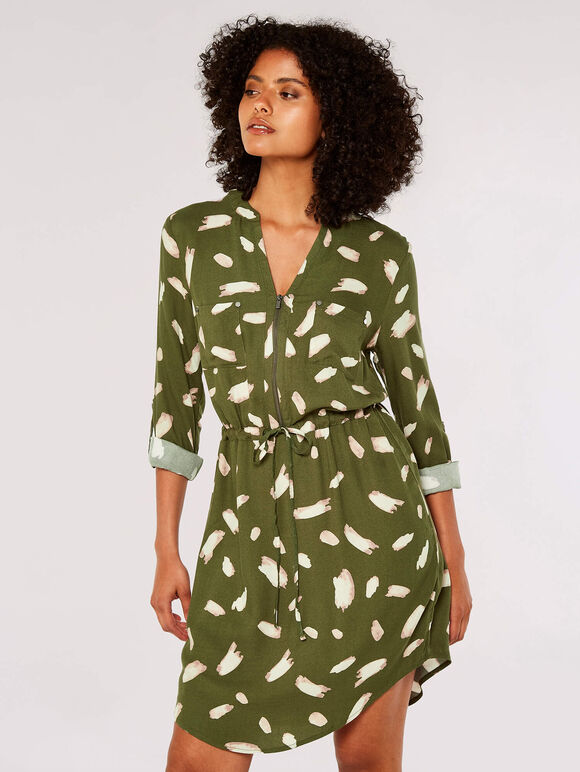 Utility Mini Dress , Khaki, large