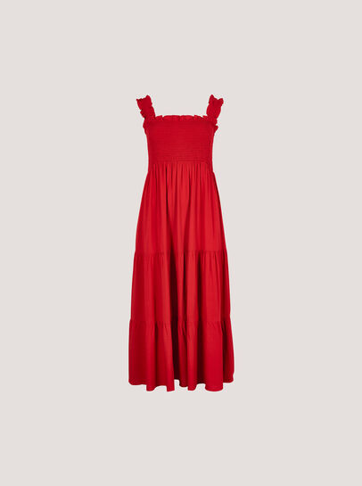 Smock Tiered Midi Dress