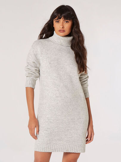 Chunky Roll Neck Jumper Mini Dress