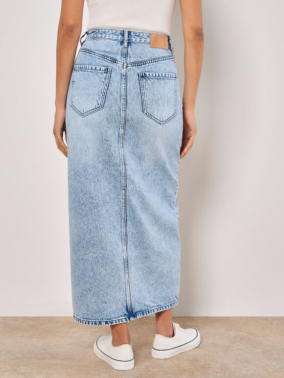 Amara Denim Maxi Skirt, Sky Blue, large