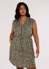 Curve Animal Print Dress, Khaki, large