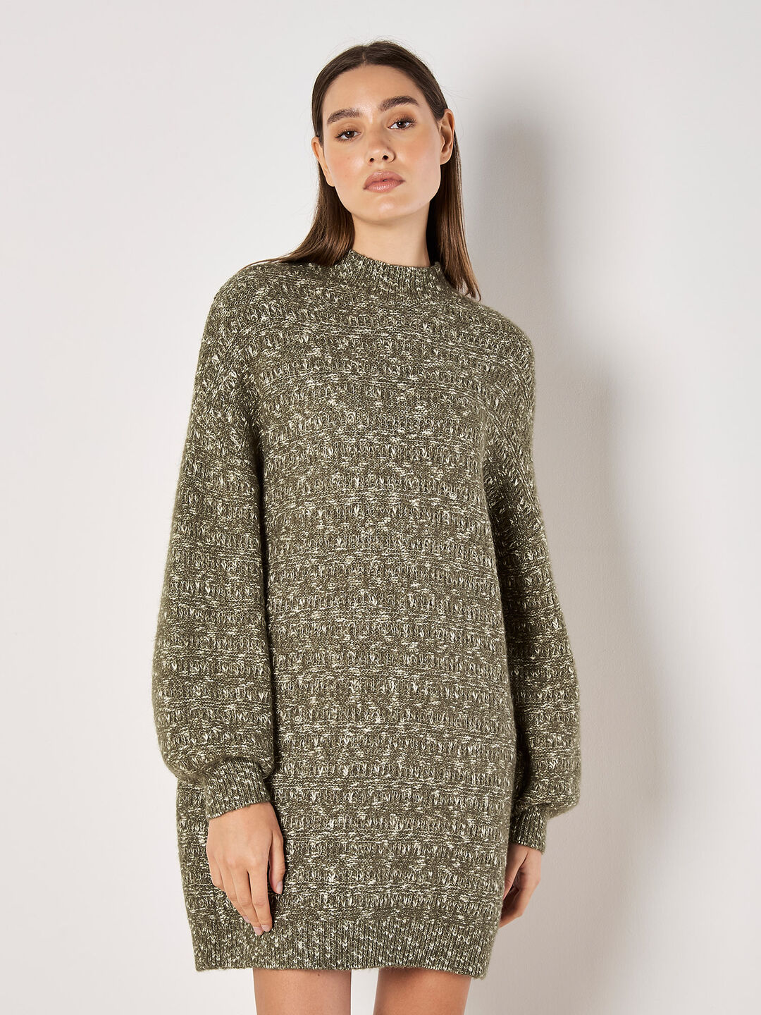 Flecked Knit Jumper Mini Dress