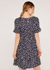 Spot Tiered Mini Dress, Navy, large
