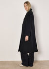 Oversized Tailored Boyfriend Coat, Black, large