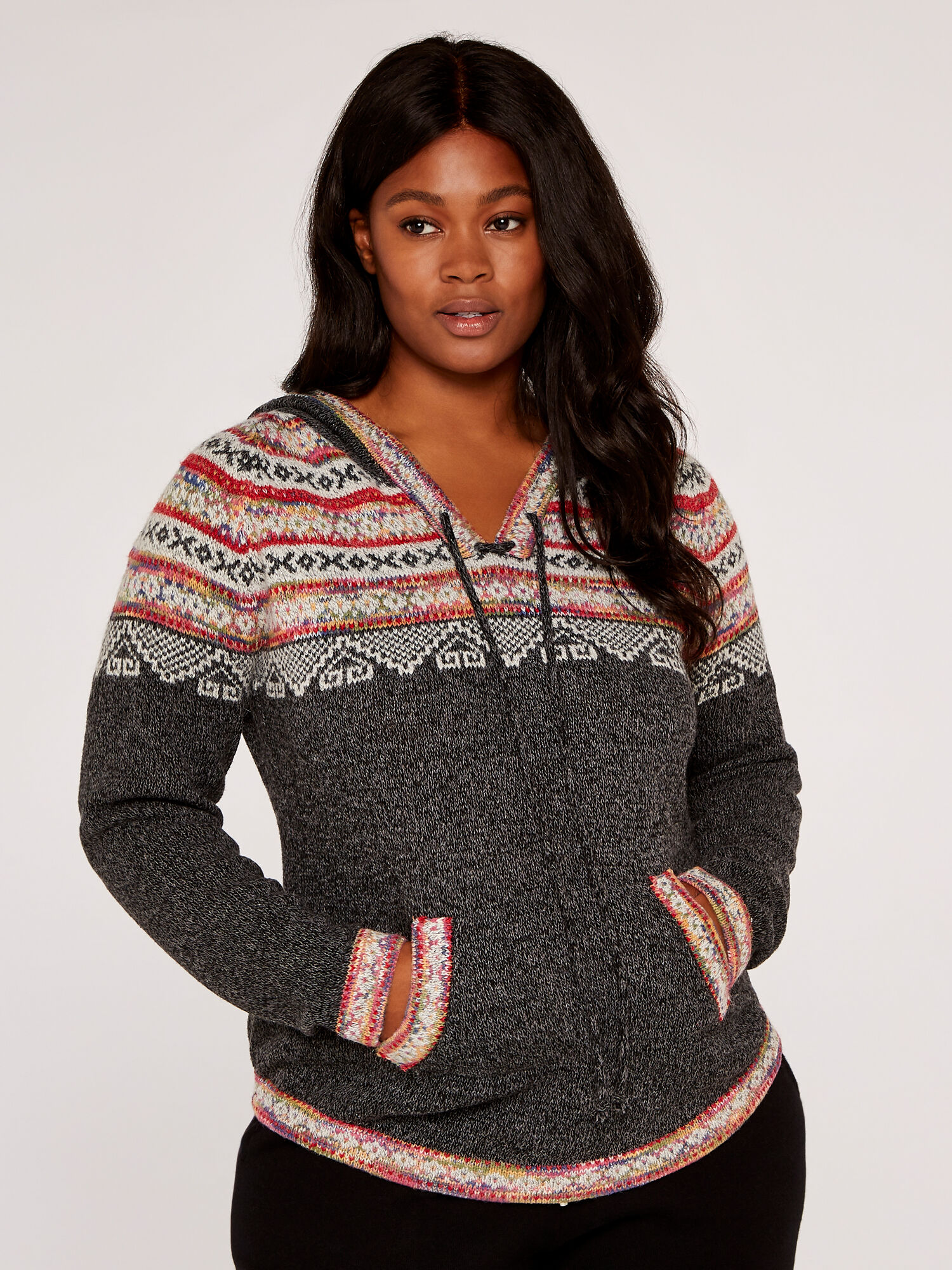 Ladies knitted hoodie hot sale