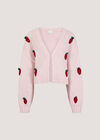 Chunky Knit Strawberry Cardigan, Pink, large