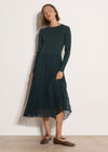 Ribbed Knit Midi Dress, Green, large