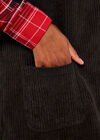 Corduroy 2 Pocket Pinafore Dress, Black, large