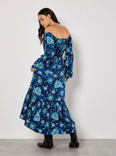 Floral Bardot Maxi Dress