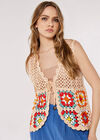 Granny Squares Crochet Waistcoat, Stone, large