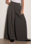Wide-Leg Pleat Pinstripe Trousers, Grey, large