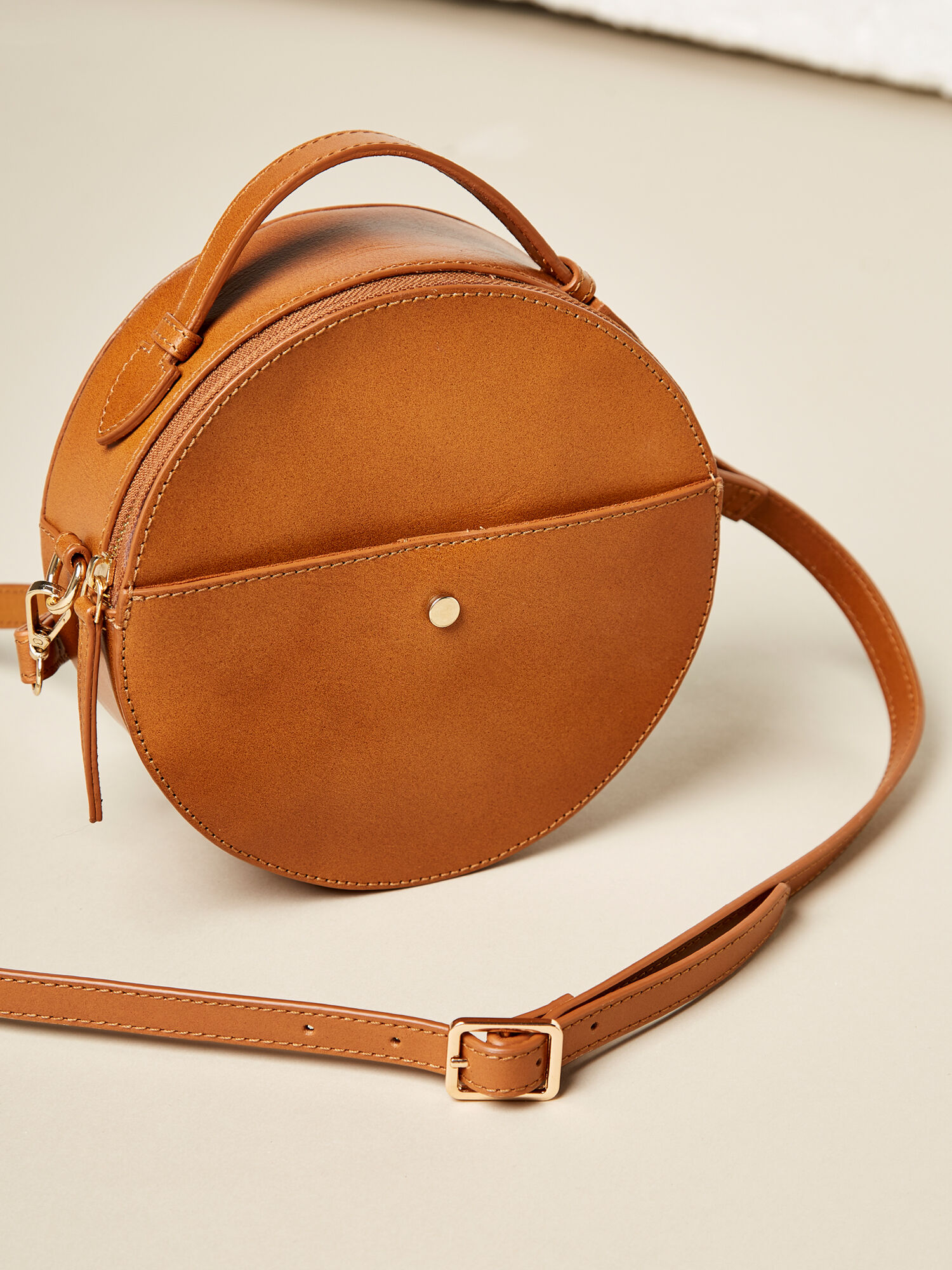 Leather Crossbody bag Apricot Clothing