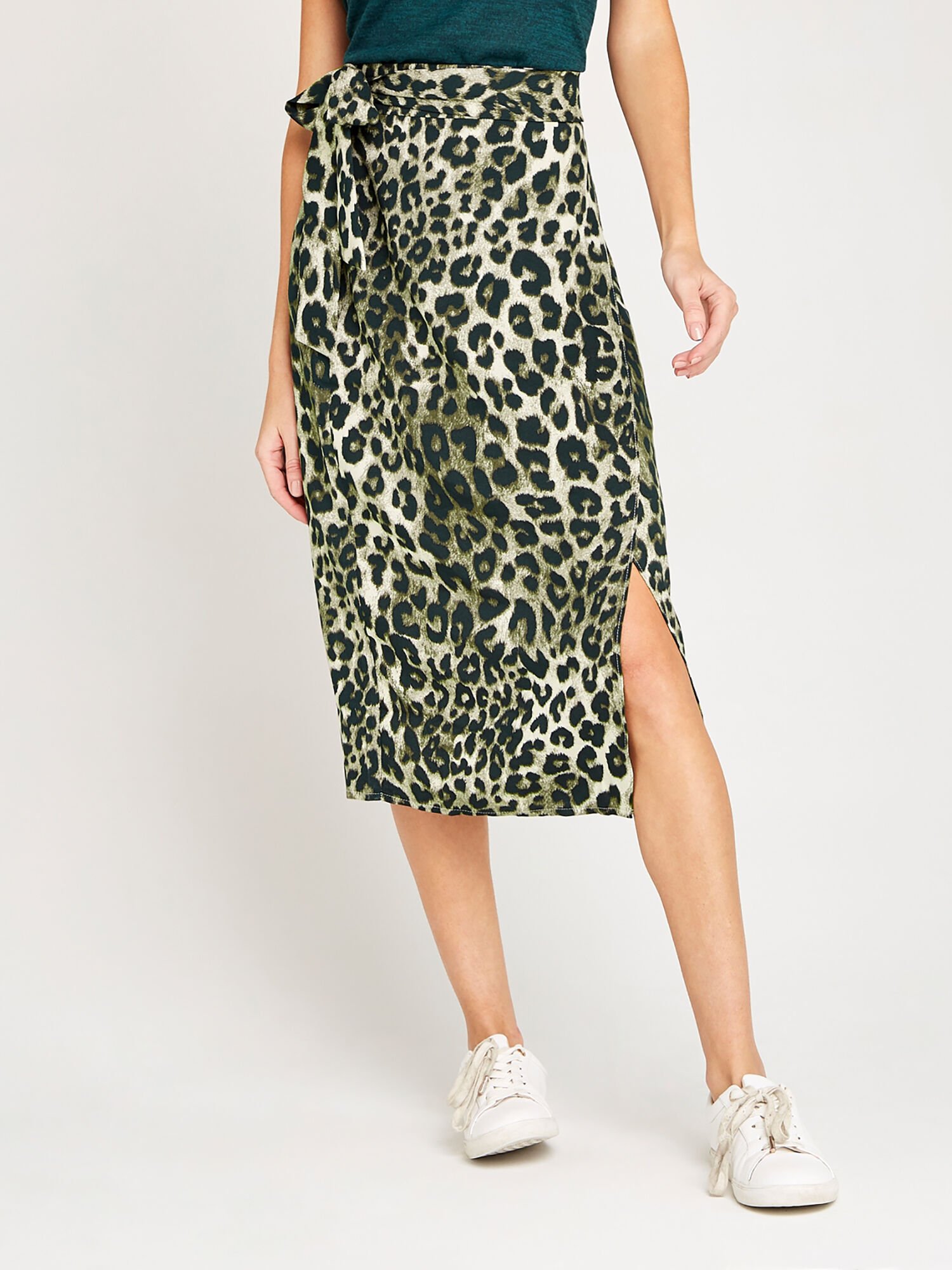 Leopard mini wrap skirt hotsell