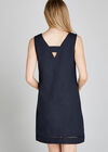 Lattice Edge Shift Dress, Navy, large