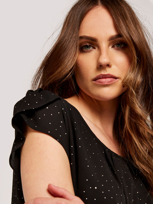Studded Top, Black, large
