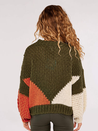 Colour Block Chunky Knit Jumper