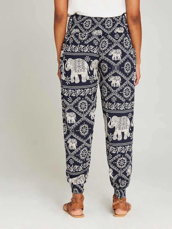Elephant Print Jogger, Navy, large