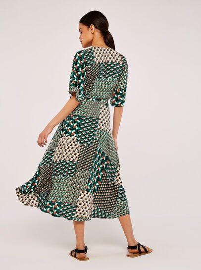 Geometric Patchwork Cocoon Dress