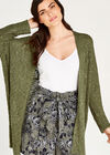 Slub Knit Oversized Cardigan, Khaki, large