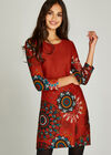 Kaleidoscope Tribal Border Dress, Red, large